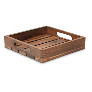 Plateaux de service rectangulaires en bois Art Déco personnalisés en gros – Qualité supérieure pour la maison, la cuisine, les aliments, les fruits, les collations, le café – Directement d'Inde - Product Image 1