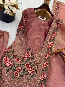 <b>Presenting</b> New <b>Eid</b> Collection Modern Party Ready Salwar Kameez Set with Heavy Embroidery Sequence Work Fully Stitched Ready Wear - Product Image 6