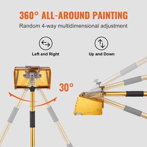 Poignée de boîte plate pour machines de construction pour cloisons sèches 40 ''-64'' Extension en aluminium anodisé 5 sections 360 degrés poignée antidérapante pour - Product Image 6