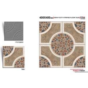 9mm/12mm Thickness Export Quality 40x40cm Embossed Punch Rustic Matte Non-Slip Porcelain Digital Parking 400x400mm Floor Tiles - Product Image 1