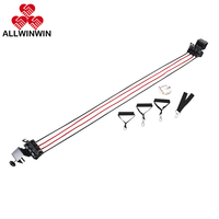 ALLWINWIN DRB15 Bande de Résistance pour Porte - Sangle de Cheville 3 Poignées Ancre de Porte Tube d'Exercice Entraînement Étirement