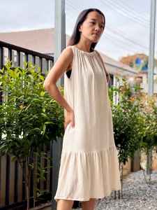 Bohemian Solid Cotton Muslin Maxi <b>Dress</b> Casual Flowy Sleeveless Casual Summer Vacation Sundress - Product Image 5