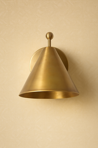 Calvin Handicraft Minimalistic Polished Italian Brass <b>Sconce</b> Wall <b>Light</b> Fixture Mid Century Modern Halloween Weddings Birthdays - Product Image 2