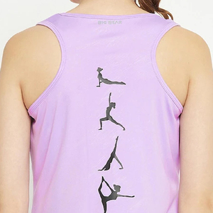 <b>Women's</b> Purple Sleeveless Tank <b>Top</b> Solid Color O-Neck Knitted Casual Wear Breathable Regular Length - Product Image 6