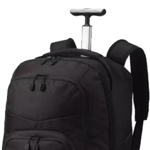 5K Rolling Backpack Black Polyester 30-40L Zipper Closure <b>Travel</b> <b>Bag</b> Unisex Casual Durable <b>Wheeled</b> Carry-On - Product Image 2