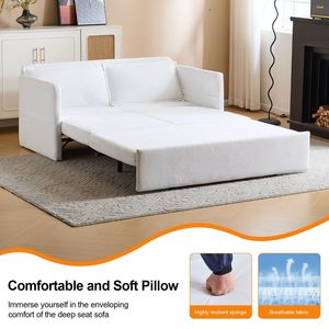 Canapé-lit convertible 3-en-1 pour adulte avec table pliante pratique et port USB Type-C, fauteuil-lit escamotable - Product Image 5