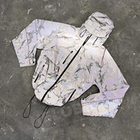 Veste coupe-vent en nylon personnalisée, coupe-vent léger à fermeture éclair avec capuche pour homme, veste réfléchissante pour homme, fabricant