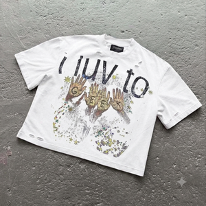 Camiseta Gráfica Oversize Vintage Lavada Personalizada para Hombre, 100% Algodón, Estilo Urbano Desgastado, Corte Holgado, Tejido Pesado con Lavado Ácido - Product Image 2