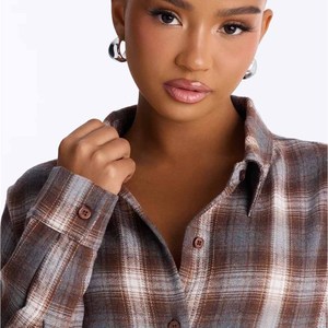 Oversized <b>Plaid</b> Flannel <b>Shirt</b> Men's Casual Long Sleeve Turn-down Collar 100% Cotton Autumn Woven Full Sleeve Anti-Wrinkle - Product Image 6
