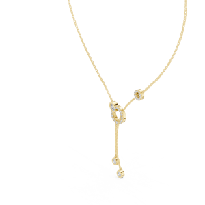 Collier pendentif de luxe en or jaune 18 carats avec diamant de laboratoire et diamants sertis clos en or jaune - Product Image 2