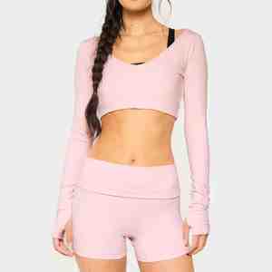 Conjuntos Deportivos para Mujer al por Mayor, Leggings con Cintura Cruzada en Contraste de Color y Corte en V, Ropa Deportiva para Gimnasio, Fitness, Yoga - Product Image 5