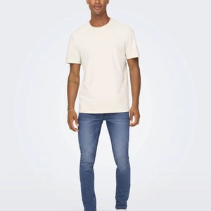 Jean slim en denim pour homme 100 % coton extensible, respirant, écologique, léger, taille mi-haute, hiver, pas cher - Product Image 4
