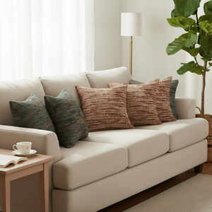 SOGA 6-Piece Rust-Toned Woven <b>Pillow</b> Cover and Textured Woven Pillowcases 3x 45cm for Living Room <b>Sofas</b> - Product Image 2