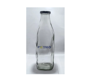 Bouteille en verre carrée de 1L, qualité alimentaire, réutilisable, pour lait, jus, eau, emballage de boissons, durable, approvisionnement en gros - Product Image 3