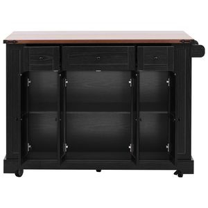 K K 53 Isola da Cucina Stile Fattoria con Carrello Scorrevole, Due Ante in Vetro Temperato e Presa di Corrente - Product Image 4