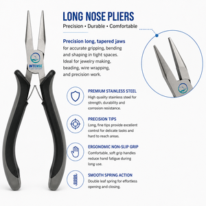 Ensemble de pinces professionnelles pour la fabrication de bijoux, en acier inoxydable, outils de précision, pinces à bec rond, pinces à bec plat, pinces à bec chaîne, coupe-fils latéral - Product Image 2