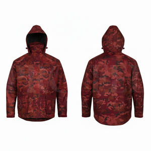 100% Polyester Sublimation Waterproof Hooded Camouflage Rain Jacket Lightweight Outdoor Safety Comfortable Windproof <b>Coat</b> Men's - Product Image 3