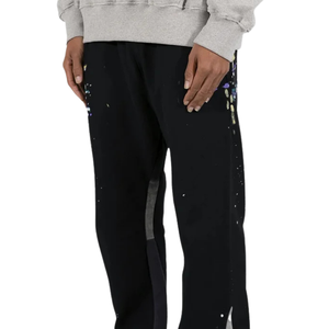 Custom <b>Mens</b> Contrast Panel <b>Trousers</b> Slim Fit <b>Drawstring</b> Waist Cuffed Streetwear Jogger Pants Apparel Factory Wholesale Suppliers - Product Image 3