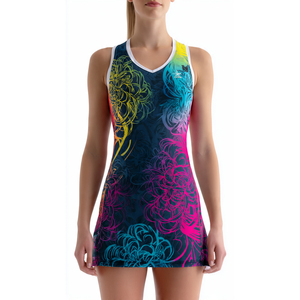 Vestidos de Tenis y Netball Sublimados para Mujer, Uniformes Deportivos sin Mangas con Nombre del Jugador, Uniformes de Tenis - Product Image 2