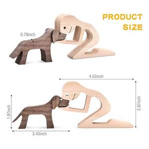 Figurine en bois mère-enfant, jouet sculpté à la main, décoration émotionnelle, bois naturel, amour parent-enfant, souvenir familial - Product Image 3