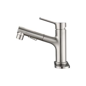 Rubinetto Moderno Monocomando per Lavabo Bagno con Doccetta Estraibile e Tappo Scarico a Scomparsa, Rubinetto Monocomando Moderno per Lavabo da Appoggio - Product Image 2