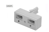Adaptateur double ligne pour téléphone fixe britannique, accessoires électroniques, connecteur double adaptateur, plastique ABS blanc, modèle UK02