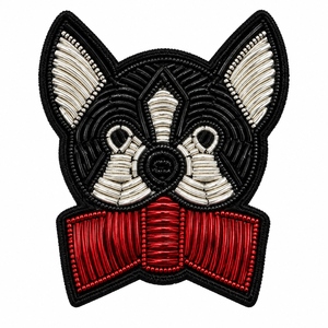 Patch brodé à la main de luxe sur mesure, badge animalier en fils métalliques de qualité supérieure, fait main, pour vêtements de mode - Product Image 1