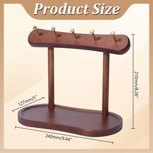 1 Porte-clés en bois avec plateau, support de clés en bois avec 5 crochets, pour table - Product Image 6