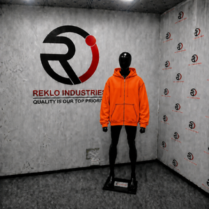 Oversized Orange Zip Up <b>Hoodie</b> Men Streetwear Hooded Sweatshirt Drop Shoulder Contrast <b>Stitching</b> Casual Fashion Wear Raglan Fit - Product Image 3