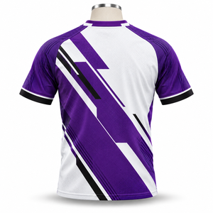 Maillot de football léger en maille de polyester respirante, col rond confortable et idéal pour les matchs par temps chaud - Product Image 3