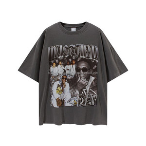 Mustard Day Regular Fit <b>Men's</b> T-<b>Shirt</b> Short Sleeve O-Neck Street Style Front <b>Skulls</b> Print Jersey Cotton - Product Image 1