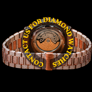 Reloj Unisex de Cuarzo de Alta Calidad con Caja Cuadrada de Dos Tonos, Esfera Azul Cronógrafo y Bisel con Incrustaciones de Diamantes Moissanite - Product Image 3