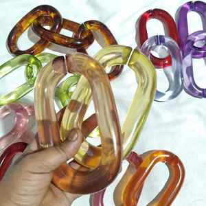 Cadena de Eslabones de Resina Transparente Grande y Colorida, Hecha a Mano, Ecológica, Decoración para Colgar en la Pared, Proyectos de Bricolaje - Product Image 4