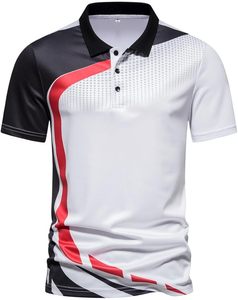 เสื้อโปโลผู้ชายคุณภาพสูง ผลิตจากโพลีเอสเตอร์ แห้งเร็ว ระบายอากาศดี แขนสั้น เหมาะสำหรับใส่เป็นยูนิฟอร์ม ออกกำลังกาย หรือเสื้อผ้าสำหรับงานซับลิเมชั่น - Product Image 2