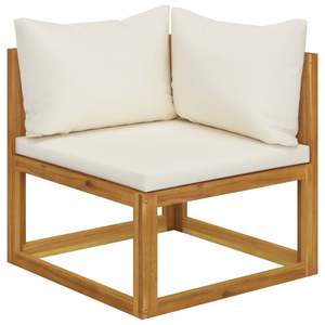 Ensemble de salon de jardin en bois d'acacia massif, couleur naturelle, mobilier de patio, taille standard - Product Image 3