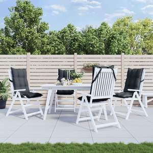 Ensemble de 4 coussins de chaise à dossier haut Anthracite, coussins et oreillers d'extérieur - Product Image 1