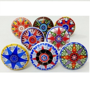 <b>Ceramic</b> door <b>knob</b> <b>Ceramic</b> Cabinet <b>Knobs</b> Round Handcrafted Bohemian Floral Design Multi Color Kitchen Drawer <b>Knobs</b> Set - Product Image 5