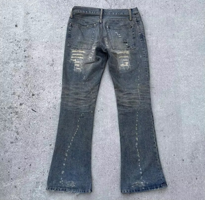 Jeans en denim pour hommes 2026 de haute qualité, coupe évasée, déchirés et usés, style streetwear hip-hop Y2K, délavage vintage, OEM ODM, en coton - Product Image 4