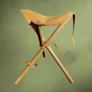 Taburete de caza de cuero genuino, plegable, tipo trípode, proveedor mayorista, personalizado OEM, calidad de exportación, para exteriores, a bajo precio. - Product Image 2