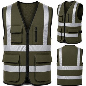 Best Seller Reflective <b>Mesh</b> Vest Zipper Closure Multiple Utility Pockets Site Worker Uniform Wholesale Factory Price - Product Image 4