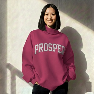 Sudadera de Forro Polar Ligera Personalizable para Mujer, con Cuello Alto, Estampado Sólido, Logotipo Frontal, Ropa de Calle de Invierno - Product Image 6