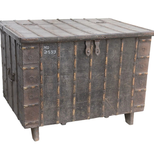 Haswani Handicrafts Solid Wood Durable & Strong Metal Clad Rustic Vintage Design Pitara Box <b>Storage</b> <b>Chest</b> - Product Image 1
