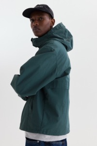 Men's Hooded Windbreaker <b>Jacket</b> Solid Color Zipper Closure Casual Outdoor Wear Autumn Polyester Material - Product Image 2