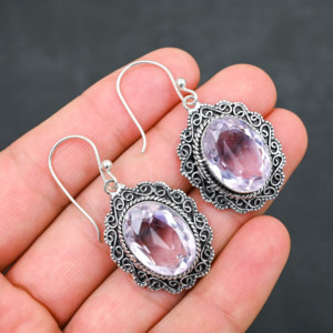 Pendientes de Plata 925 de Lujo Color Rosa - Product Image 4