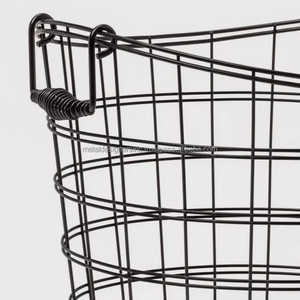 <b>Metal</b> and Wood Oval Wire Nesting Tableware and Kitchenware Multipurpose High Quality <b>Storage</b> <b>Baskets</b> With Unique Style - Product Image 2