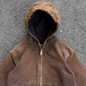 Men's Brown Hooded Sweatshirt 100% Cotton French Terry Regular Fit Solid Color Casual Autumn Wear - Product Image 4