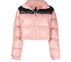 Quilted Puffer Jacket <b>Women</b> Winter Short <b>Coat</b> With Contrast Color Block Stand Collar Zipper Closure Full Sleeve - Product Image 4