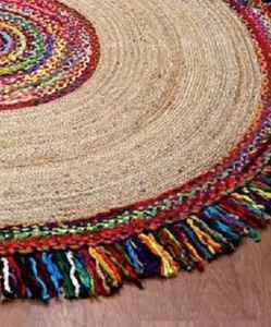 Tapis de style bohème en jute 100 %, rembourré et lavable, pour chambre et salon - Product Image 3