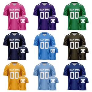 Maillot de football américain personnalisé bleu marine, uniforme d'équipe, respirant, séchage rapide, pour jeunes et adultes, impression OEM - Product Image 3
