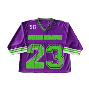 Camiseta de fútbol personalizada para hombre, estilo crop top, corte holgado, con letras, cuello en V, transpirable, de malla, talla grande - Product Image 6